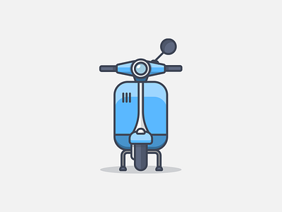 Vespa icon illustration illustrator italy vespa