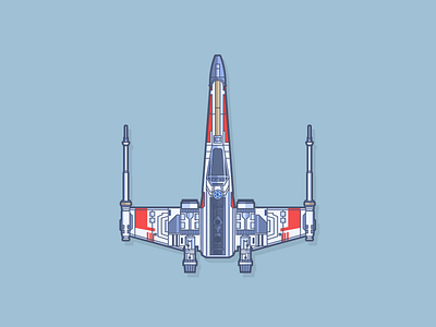 X-wing starfighter illustration luke skywalker star wars vector vehicle
