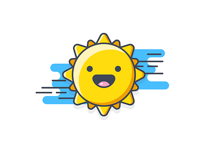 Sunny day! color empty state icon illustration sun vector