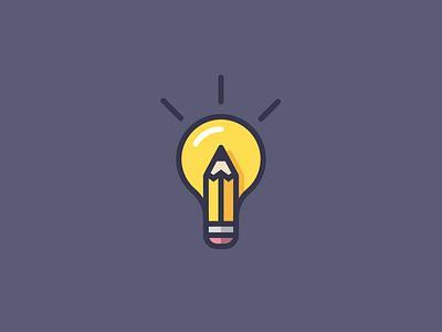Icon bulb design icon idea illustration pencil vector
