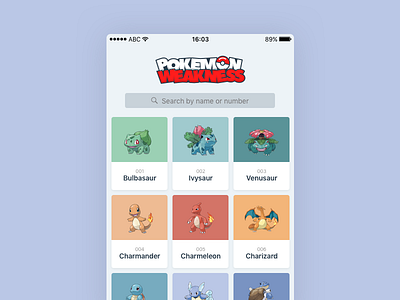 Pokémon Weakness app database design icon logo pokeball pokemon pokemons