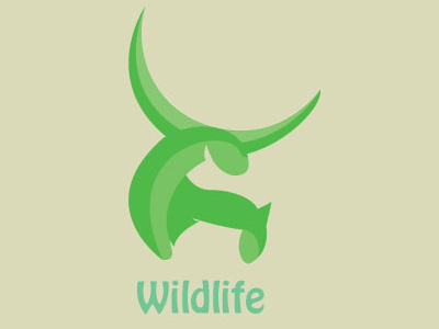 Wildlife Logo art branding colour design graphic design green logo shapes thirty logos vector wild life