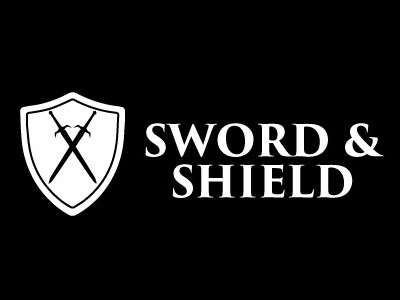 Sword & Shield Logo art branding colour design graphic design logo shapes sword shield thirty logos vector