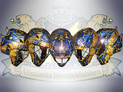 AIK Goaltender mask aik goaltender logo mask