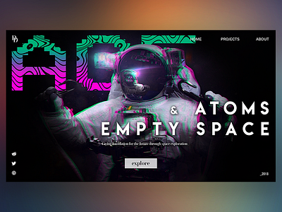 Atoms & Empty Space color design dribbble explore share space style theme ui ux vcr webpage