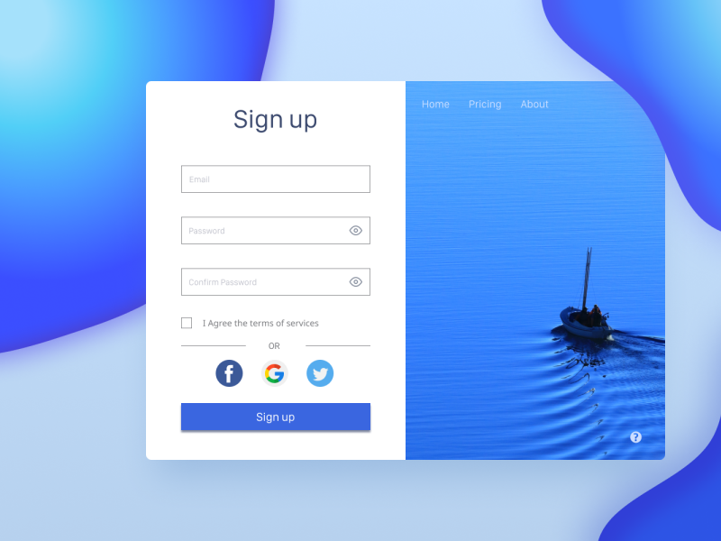 sign up page by figma by Claire Chen on Dribbble