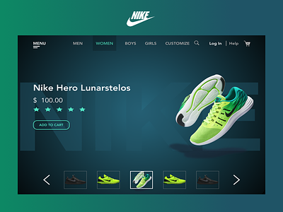 Nike casual shopping fitness industry nike ui ux web design