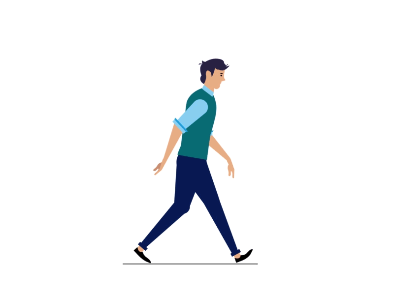 Human walk cycle aftereffects animation animator cartoon character illustration motiongraphics walkcycle