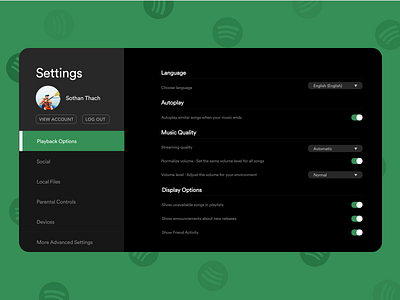 Day007 Settings dailyui dailyui007 dailyuichallenge settings webdesign