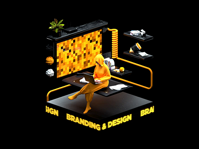 branding&design 3d 3d animation animation branding designer motion design motiongraphics pencil pixels plant smoke tablet wacom tablet work