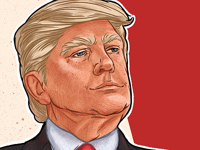 Donald J. Trump art donald trump drawing face graphic illustration man politics portrait red trump usa