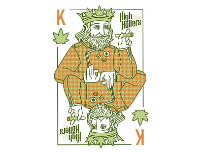 King art branding cannabis cards drawing face graphic hemp hemp label illustration marijuana playing card portrait