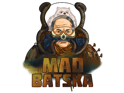 Mad Batska apocalypse art belarus drawing face graphic illustration lukashenko mad max man politics portrait steampunk