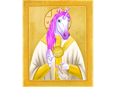 NFT art - 7, Unicorn apple art crypto drawing emoji face graphic holy icon illustration nft ortodox portrait unicorn