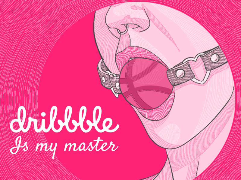 Dribbble is my master art ball girl face pink illustration thanks bdsm debut shot debuts dribbble hello
