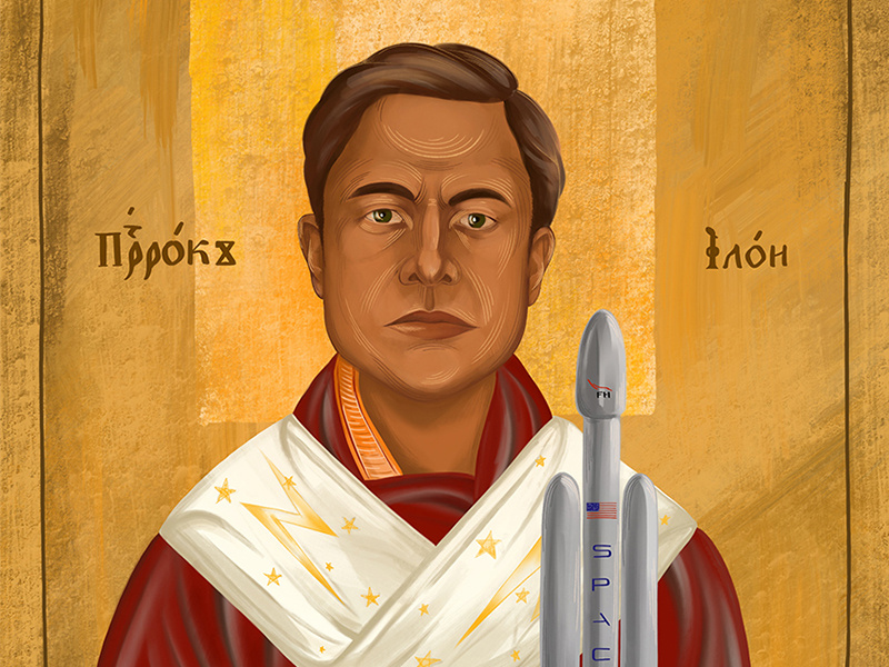 Elon is new icon tesla portrait icon falcon heavy falcon elon musk spacex