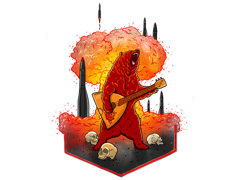 Future of Russia skull apocalypse cold war rocket bang war nuclear red bear putin politics russia
