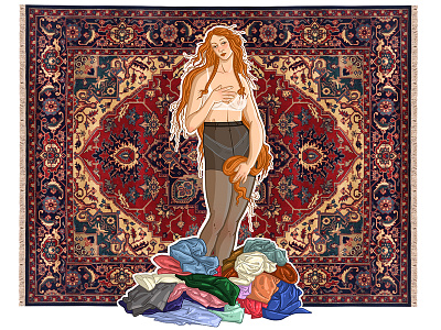 The Birth of Venus art beauty botticelli carpet design drawing face girl graphic illustration portrait russia venus woman