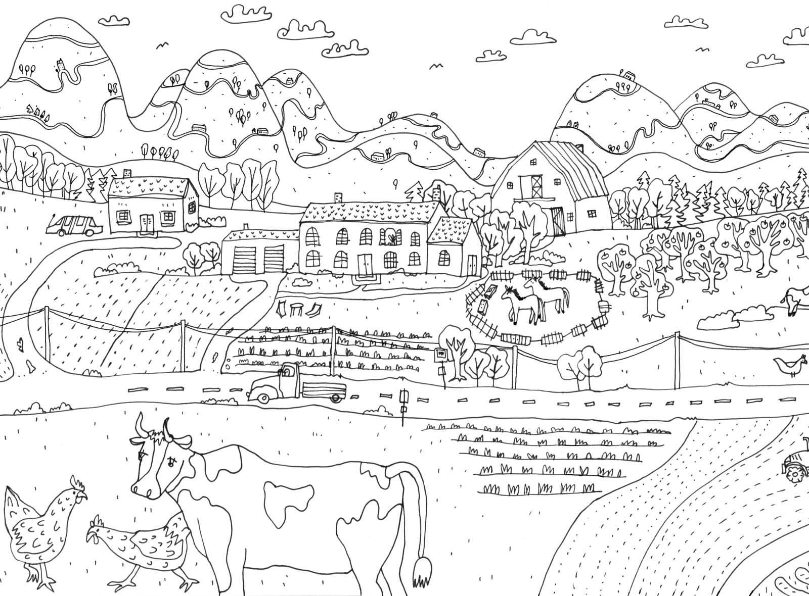 Download Coloring Book The Farm By Hananapa On Dribbble