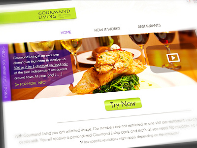 Gourmand Living Website company discounts food membership montreal restaurants restauration website
