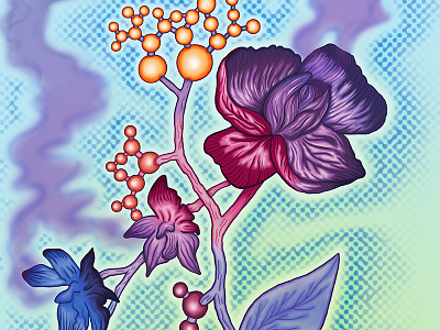 Atom Flowers atom design digital art flowers