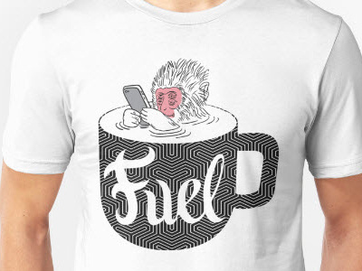 Coffee is Fuel T-Shirt coffee fuel funny illustration macaque men tshirt women