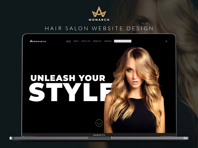 Monarch Hair Salon Website Design beauty branding dark design graphic design hair salon logo photoshop royal ui ux web web design website website design