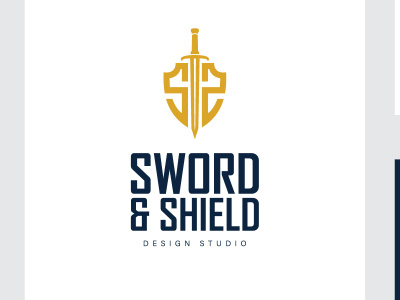 Sword and Shield Logo Design branding design graphic design logo photoshop ui