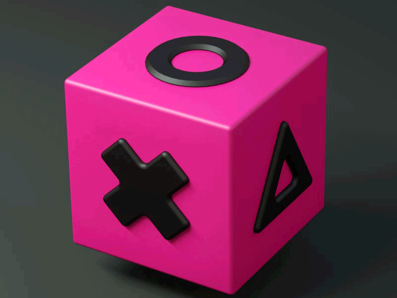 PINK BOX 3d animation black box cinema 4d cube digital form geometry loop motion graphics pink squid game technology