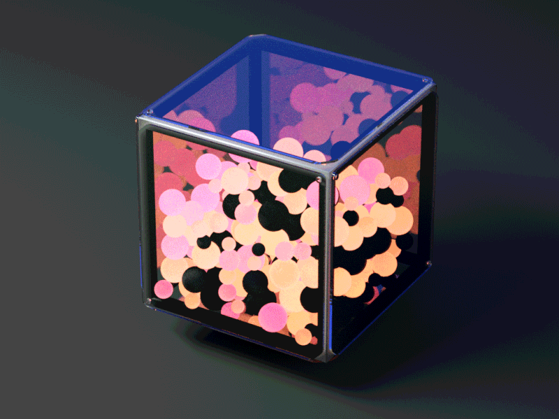 Glass Box 3d after effects animation balls cinema 4d cube design digital dynamic form fx geometry motion technology