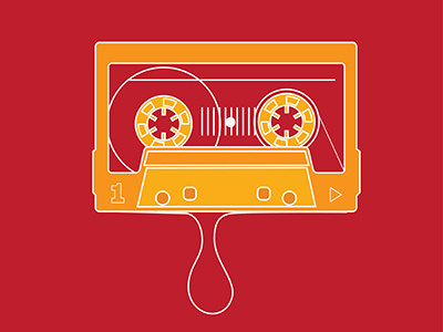 Tape audio classic compact flat icon illustration media music record retro tape vintage