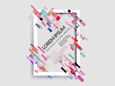 Glitch Frame abstract cover design frame illustration poster shape template