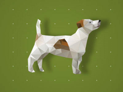 Polygonal Dog after effects animal animation dog loop low polygon pet