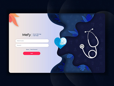 Login Page Design- MeFy Doctor Webapp graphic design illustration login signin ui vector website design
