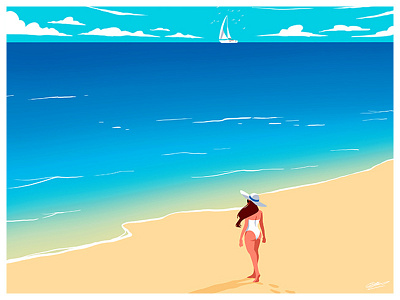 PLAYA art beach design dessin drawing girl illustration illustration art playa sea summer summertime sun woman