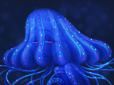 DEEP SEA JELLYFISH MERMAID art character character design creature dessin drawing fantasy illustration illustration art jellyfish mermaid mythology procreate