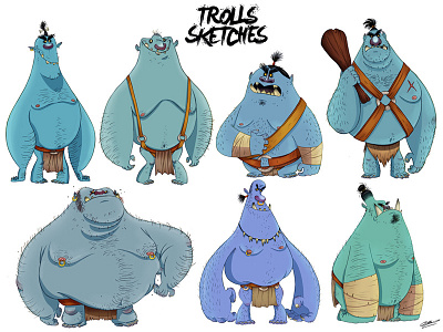 Trolls sketches character concept design drawing fantasy illustration sketches trolls