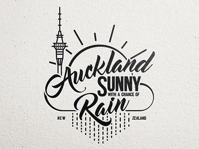 Auckland Weather auckland design illustration lettering new zealand rain sunny weather