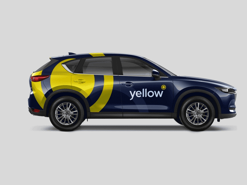 YellowNZ Vehicle Wrap animation brand identity branding car car design gif graphic design henthoibadesign rebrand vehicle wrap vinyl yellow new zealand