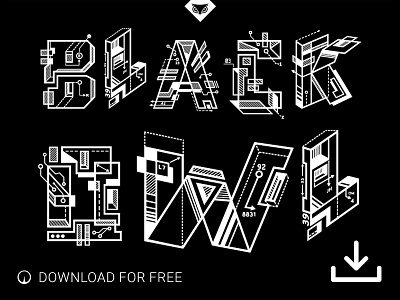 BLACK OWL PERSISTENT FONT | FREE DOWNLOAD! black cool cybereason deep dimensional font free geometric goodies owl science typo