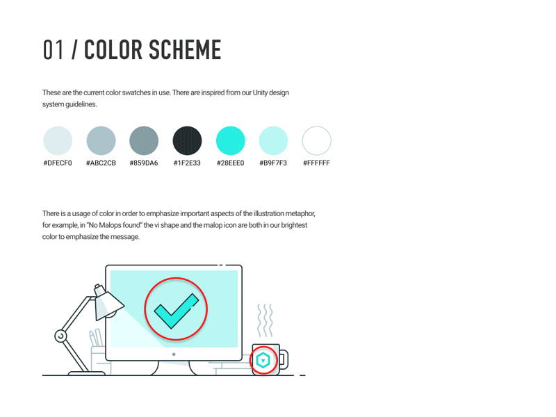 Cybereason Illustrations Guideline 404 500 alerts animation colorscheme cool cyber cybereason cybersecurity desktop error error 404 error 500 guideline illustration light lock siren style guide tea