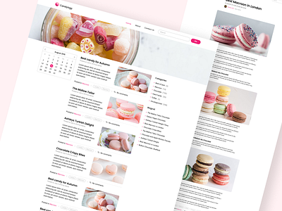 Candylogy concept- Blog pages blog design concept creative design minimal pink ui uiuxdesign web website