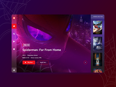 Exploration-06 concept creative design hero section marvel marvelapp minimal movie movie app spiderman tv tv app ui ux web website