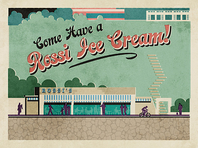 Come Have a Rossi Ice Cream! cream essex ice poster rossi southend uk westcliff