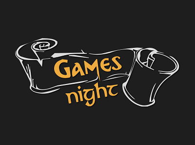 Games night Logo illustraion logo scroll vector vectorart