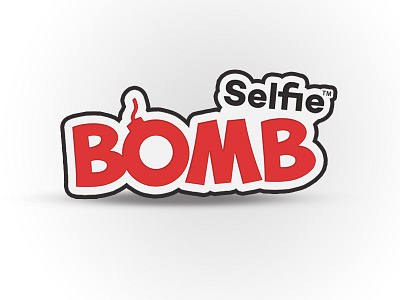 Selfie bomb logo bomb branding design follow logo photoshop red selfie white