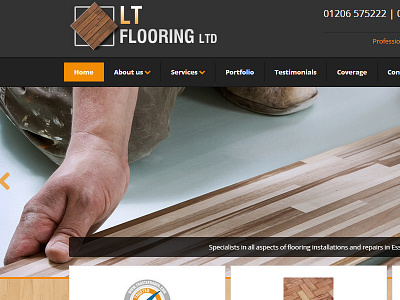 flooring company web design black dark design flooring orange website wood