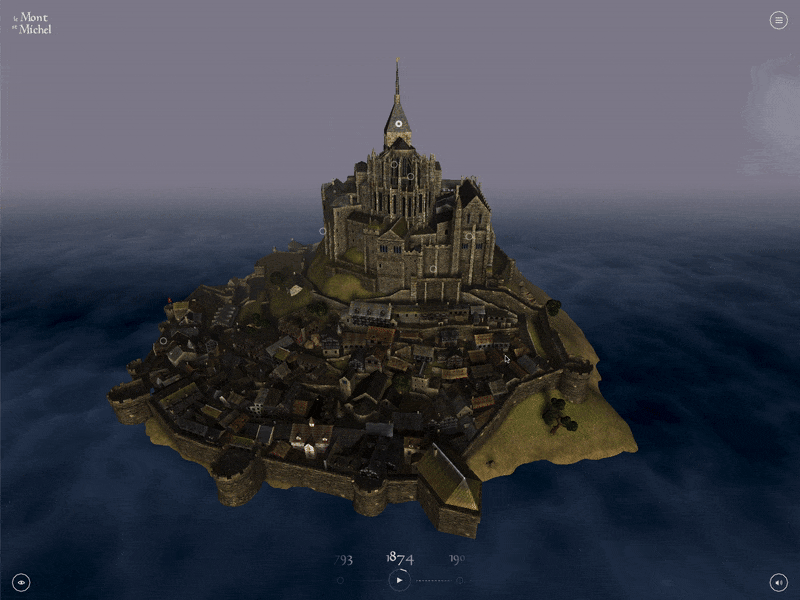 Interactive Labels - Mont Saint Michel 3D