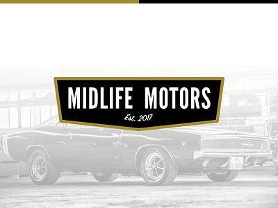Midlife Motors Brand black brand cars design gold logo vintage
