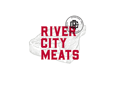 River City Meats brand branding butcher design food icon illustration logo meat michigan typography